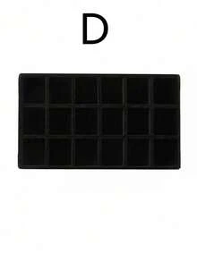 Velvet Jewelry Tray, Large Capacity Jewelry Organizer With Separate Compartments, Stackable Jewelry Display Stand For Earrings, Necklaces, Bracelets, Rings, Hair Clips, Hairbands, Etc. - Black - View 28