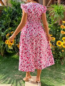 SHEIN Maternity Casual Ditsy Floral Dress - Pink - View 2