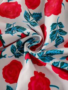 Vintaside Kids Girls' Summer Sleeveless Dress, Red Rose Print Loose Strap Dress, Tween GirlsSweet Vacation Dress - Multicolor - View 5