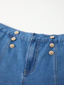 EMERY ROSE Shorts vaqueros vintage lavados para mujer de talla grande, primavera/verano - Azul lavado medio - Ver 7