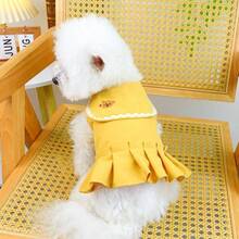 PETSIN 一件甜美藏蓝色领宠物连衣裙，荷叶边下摆，可爱公主风猫狗服装 - 彩色 - 查看 17