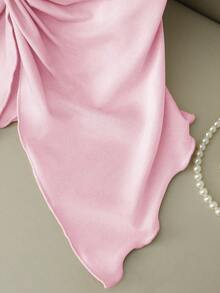 GlowEve Áo kiểu satin không dây thắt nút thời trang nữ, thanh lịch cho mặc hàng ngày, đi nghỉ mát, đi chơi, dự tiệc, mùa xuân/hè. - Hồng - Xem 7