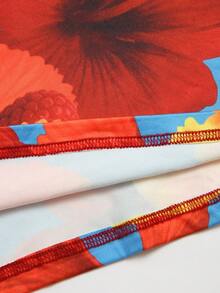 Franclia Women's Elegant Vacation Printed Skirt 2 Pieces Set - Red - View 8