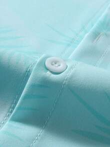 OTTIMOZO 男士扎染单排扣休闲百搭日常短袖衬衫 - 綠色 - 查看 4