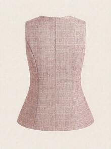 Ellevyn Star & Seashell Asymmetrical Sleeveless Top And Pants Set - Red and White - View 2