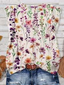 Rusticease Áo sơ mi nữ dáng suông họa tiết màu nước tối giản, thanh lịch, kiểu dáng cổ điển, thích hợp cho mùa hè. - Nhiều màu - Xem 2