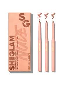 SHEGLAM So Lippy唇线笔套装 - 自然色 3支/套 柔雾裸色唇线笔 高显色度 易于使用 丝滑柔润 勾勒唇形 打造自然唇妆 棕色裸色唇线笔 唇部组合 品牌美妆 彩妆 面部彩绘 化妆品 适合女性女孩 秋冬季节 完美搭配 Y2K 时尚潮流 适合生日、情人节礼物 派对必备 最佳颜色 - 彩色 - 查看 3