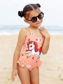 SHEIN New Fashion Adjustable Strap One-Piece Dress With Print Design - Burnt Orange - View 3