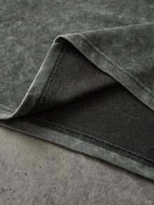 Manfinity Roghcode Men's Casual Washed T-Shirt And Shorts Set, Summer - Grey - View 7