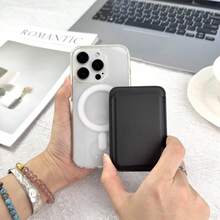 Apple Magsafe Leather Magnetic Adhesive Card Slot PU Leather Card Holder - Multicolor - View 2