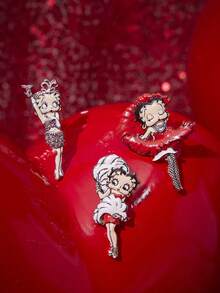 Betty Boop x SHEIN 3 PCS New Creative Cartoon Pattern Brooch Set, IP Joint Design, Lovely Personalized, Simple And Generous, Can Also Be Used As Bags, Wear Accessories, Suitable For All Kinds Of Parties, Concerts, Festivals, Exquisite Gifts - Multicolor - View 1