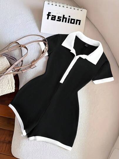 Franclia 女士休闲撞色连体衣