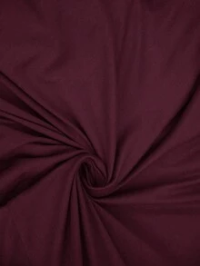 DreamSkyne Plus Size Women's Spring/Summer Chain Link Ruffle Twist Waist Textured Knit V-Neck A-Line Midi Dress - Burgundy - View 6