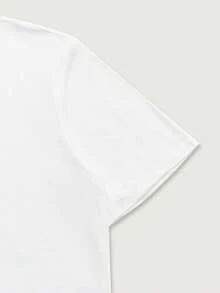 Courvante 男士印花文字短袖休閒 T 卹 - 白色 - 查看 4