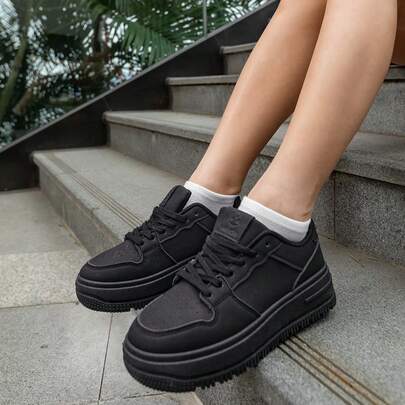  WEIDE Zapatillas casuales para mujer, Zapatos de plataforma para estudiantes transpirables y de moda, zapatos deportivos blancos transpirables para mujer, ligeras y versátiles, zapatos para entrenamiento al aire libre, zapatos de plataforma de moda cómodos para uso diario casual