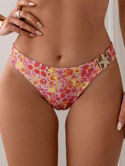 Swim Vcay 女士多色随机印花沙滩休闲比基尼泳裤