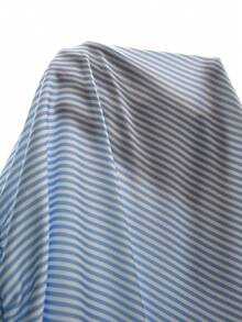 Momance Áo bầu tay dài kẻ sọc thời trang, kiểu dáng thường ngày. - Màu xanh lam - Xem 5