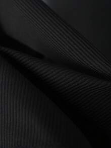 Franclia 女士黑色撞色交叉V领上衣搭配灰色双层优雅长裤，两件套，适合春夏日常通勤 - 黑與白 - 查看 5