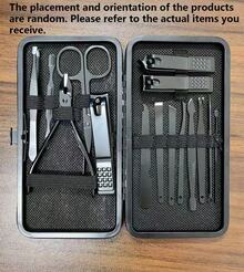 Bộ dụng cụ làm móng tay và móng chân chuyên nghiệp, kìm cắt móng bằng thép không gỉ kèm hộp đựng du lịch. - màu đen - Xem 10