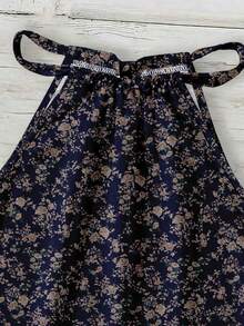 SHEIN LUNE Áo tank top cổ yếm họa tiết hoa giản dị dành cho nữ, thích hợp cho mùa xuân và mùa hè. - Nhiều màu - Xem 4