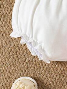 2pcs Baby Girls' Cute Elegant White & Pink Lace Mesh Ruffle Bloomers Shorts Set, Spring/Summer - Multicolor - View 6