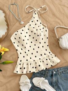 Soleia 女士刺绣纹理面料蕾丝边吊带背心，休闲、约会、情人节、下午茶、海滩、邮轮、城市度假、音乐节、派对、波西米亚风、嬉皮风、西部风，可内穿或外穿，适合所有季节，日常通勤皆宜。 - 杏色 - 查看 6