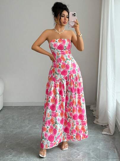 Rafferiza Đầm hoa nhí lãng mạn, giản dị dành cho nữ, thích hợp cho kỳ nghỉ xuân/hè, đi chơi và hẹn hò.