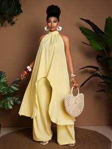 Maweii Bộ đồ đi nghỉ mát cỡ lớn gồm áo hai dây và quần dài, bộ đồ du lịch nữ Elysanya, bộ quần áo mùa hè phối hợp màu vàng cho nữ, bộ đồ hai mảnh mùa hè cho nữ Solicia, bộ đồ Salt N Pepa Caribbean cho nữ, bộ đồ mùa hè phối hợp cho nữ, bộ đồ nghỉ mát cho nữ, bộ đồ nghỉ dưỡng cho nữ, bộ đồ mùa hè phối hợp cho nữ. - Màu vàng - Xem 4