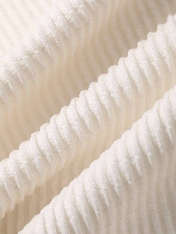 Men's Solid Color Short Sleeve T-Shirt, Apricot Textured Fabric, Summer