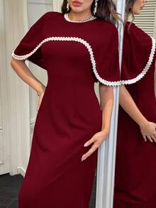 Modelyn 新款春夏黑色优雅女士派对连衣裙 - 紅色 - 查看 5