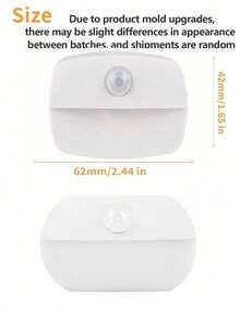 Motion Sensor Light Indoor Led Night Light Stick On Nightlight Battery Operated Lights For Hallway Stair Bathroom Closet Bedroom (AAA Battery Not Included),1/2/3pcs - White - View 2