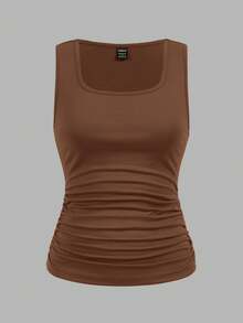 SHEIN LUNE 3pcs/Set Casual Solid Color Slim Fit Women Tank Tops, Suitable For Summer Women Tank Tops Summer Neutral Tops 3 Pack Tank Tops Basic Tops Tan Tops Women - Multicolor - View 8
