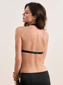 Hourtrue 浪漫蕾丝吊带时尚日常文胸内衣 - 黑色 - 查看 2