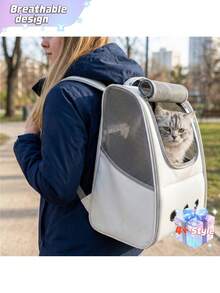 适用于体重低于 15 磅的小猫和小狗的宠物航空箱 - 可机洗牛津布 - 航空认证宠物运输航空箱（透气设计、安全背带、扣环、可折叠），专为旅行、远足和户外活动而设计，包含衬垫配件。 - 彩色 - 查看 4
