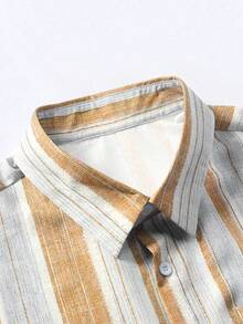 NEOREFINED Men's Casual Colorblock Striped Short Sleeve Shirt, Summer - Multicolor - View 4