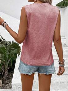 SHEIN Women's Color Block Round Neck Casual Versatile Daily Wear Top - Multicolor - View 2