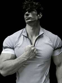 RISE LYT Men's Raglan Short Sleeve Zip-Up Half Placket Sports T-Shirt - White - View 3