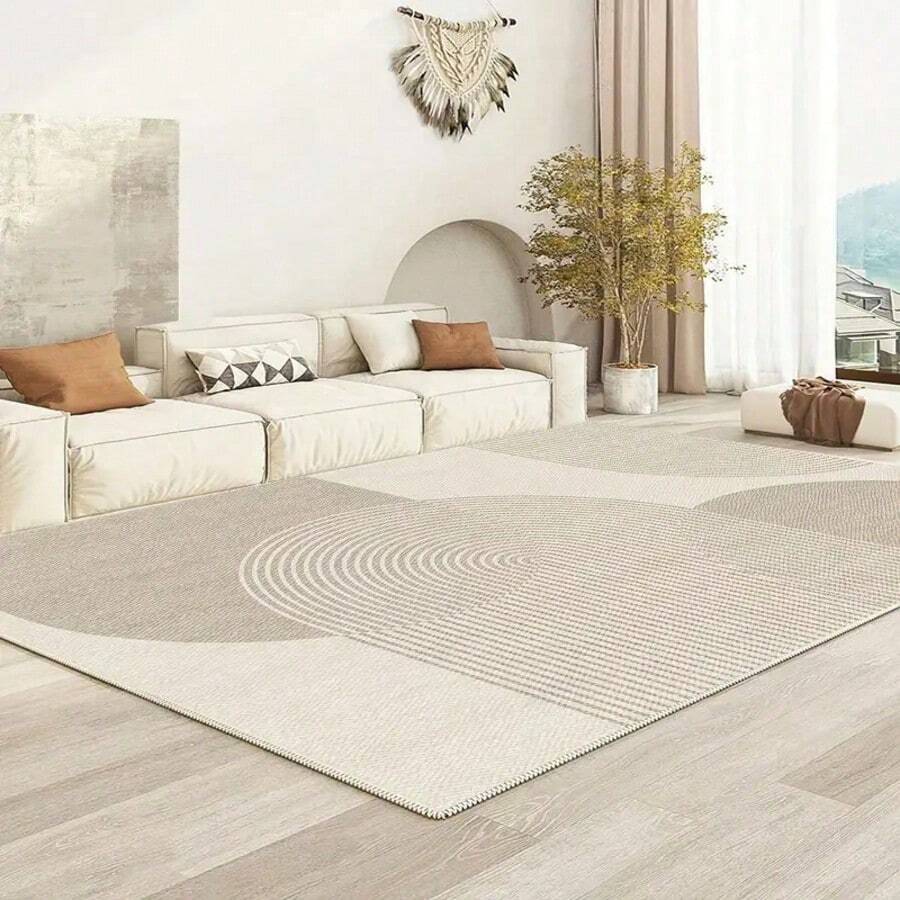 Modern Minimalist Geometric Pattern Carpet - Polyester Material, Machine Washable, Rectangular, Large Size, Suitable For Living Room, Bedroom, Office, And Leisure Areas - Indoor Carpet, Area Over - multicolor - View 1