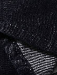 DAZY 女士纯色A字牛仔裙，夏季款 - 深色水洗藍 - 查看 9