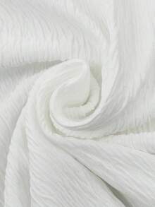 Franclia Women's Textured Fabric Pearl Button Collar Tie Ribbon Elegant Blouse - White - View 4