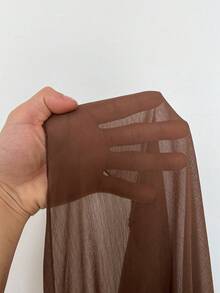 Gaun Maweii Plus Size Wanita Warna Polos Depan Pendek Belakang Panjang/ Sempurna Untuk Kencan, Jalan-jalan, Dan Lainnya, Manis dan Seksi untuk Musim Gugur - Coklat - View 3