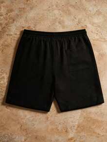 HIMLAND Quần short cạp rút cho nam - màu đen - Xem 2