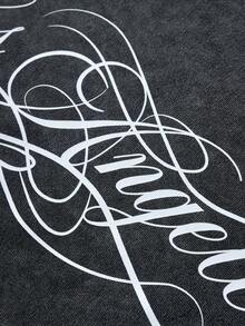 PAVTROS 男士极简印花圆领无袖雪花图案背心 - 黑色 - 查看 5