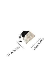Joivida 1个/2个装房屋形状印花抽绳收纳袋，适用于家居用品、小物件防尘收纳、旅行整理。 - 彩色 - 查看 8