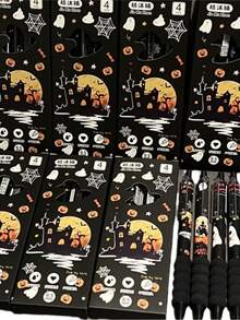 Bộ 4/8/12 bút bi gel chủ đề Halloween với đường kính ngòi 0.5mm, có hình ma, bí ngô và mũ phù thủy - Hoàn hảo làm quà tặng khen thưởng trong lớp học hoặc quà tặng văn phòng phẩm cho năm học mới. - Nhiều màu - Xem 6