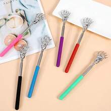 Extendable Back Scratcher With Skeleton Hand Head, Stainless Steel Telescoping Itch Relief Massager For Travel & Home Use - Multicolor - View 3
