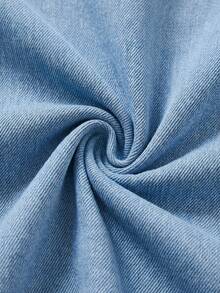 SHEIN Set de 3 pantalones cortos elásticos de mezclilla negros, azul marino y azul claro para niños - Multicolor - Ver 6