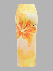 SHEIN 少女休闲日常方领短袖上衣和打底裤套装，水洗面料，方领修身吊带背心搭配半身裙 - 彩色 - 查看 9