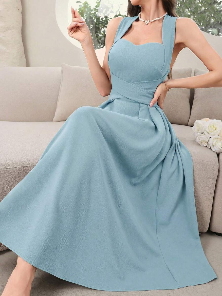 Modelyn 女士纯色露背紫色连衣裙,优雅无袖长款晚礼服,婚礼派对礼服,常规尺码女装,优质连衣裙,优雅女士连衣裙,女士正式礼服,高品质连衣裙,经典连衣裙,蓝色正式礼服,66499927连衣裙,女士连衣裙,正式服装,女士连衣裙,优雅经典伴娘礼服,夏季女装 - 藍色 - 查看 1