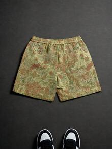 Manfinity LEGND Men's Casual Jacquard Shorts For Summer - Yellow - View 2